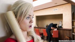 Elsa Jean is confronting a ebony burglar in her home and getting banged by him from behind