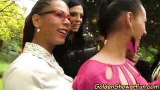 Fetish lesbos pissing - video 4