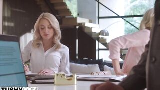 TUSHY Blonde hottie Scarlett has anal enjoyment with her boss