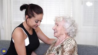 Vehement granny, Maria Sheryl always wanted to make love with a angel and eat pussy