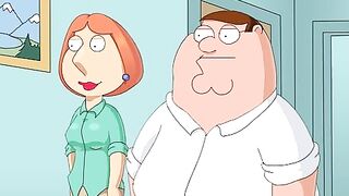 A toon man is screwing his neighbour's wife, during the time that this guy's on his way home