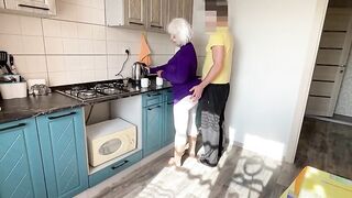 Big ass, golden-haired older got down on her knees and had anal invasion frm behind