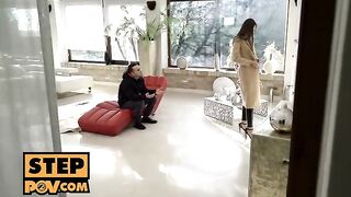 Smokin' sexy brunette, Stacy Cruz is wearing a latex costume during the time that getting stuffed with a unyielding penis