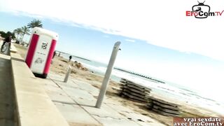 French brunette has hooked up with a impressive stranger, at the beach, just to get drilled