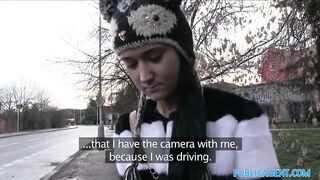 PublicAgent Russian playgirl takes money and penis