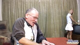 Grandad is pretending to be in a bad state just to screw a younger hottie