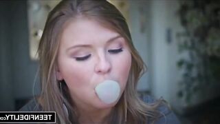 Lusty blonde is secretly having sex with her step- father, while her mamma is at work