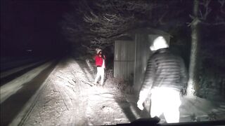 My husband's friend screws me as this chab drives me home