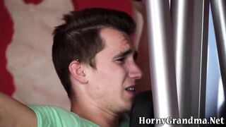 Older gilf rides and sucks penis