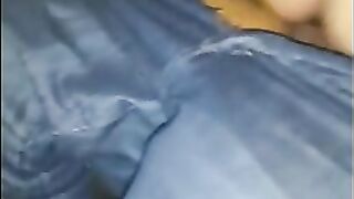 Lascivious brunette with big breasts is having sex with a black guy, in the car