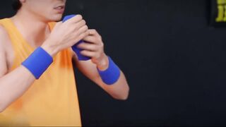 Stunning brunette with big bazookas, Mona is having casual sex in the gym, with a younger chap