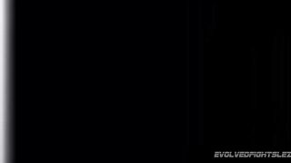 Mistress Kara lesbian wrestling vs Johnny Starlight bangs her with ding-ramrod