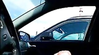 milf watches wang flash in car