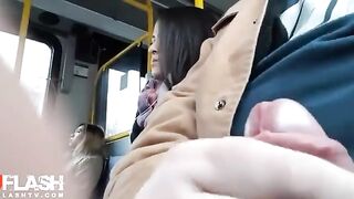 Cum Next to Angel on Bus