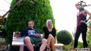 French ladies are having a casual, ffm 3-some with a stud they have not long ago met