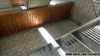 Sexy Czech student paid for public sex