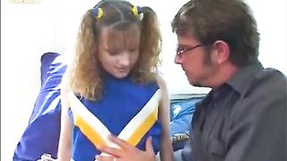 Lewd teenager loses her virginity and rides a ramrod