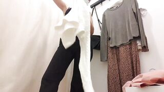public Masturbation of a young whore FeralBerryy with a Sex-Toy in the fitting room