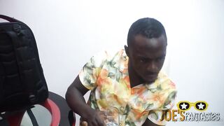 Big booty, African woman is riding a alternative hard wang in the kitchen and enjoying it