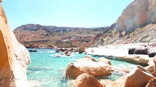 Fine French hotty screwed on the Beach, this chab cums on her Red Swimsuit - 4K