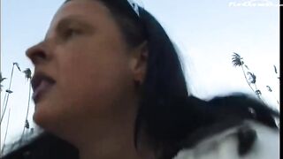 Mature, German brunette is having hardcore sex in the mud, in the middle of the night