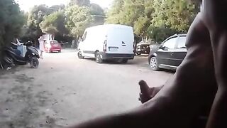 Flash big shlong she look and smile