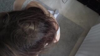 British Teen Sucks Shlong And Gets Cum On Her Butt - Alice Foxx