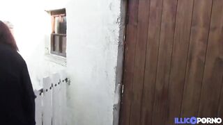 Cheating farmer's wife caught by her husband during the time that booty-screwed