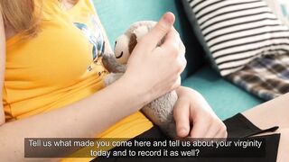 Sole Sereno cute virgin honey shows hymen and masturbates