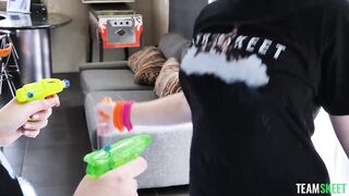 Kiara Edwards and Valentina Nappi are having a casual threesome with a guy from the neighborhood