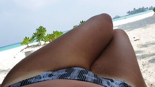 Cum inside me on Public Beach. Hot lustful juicy pussy and ass