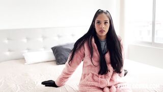 Great looking brunette is eagerly sucking her married lover's schlong before having steamy sex with him