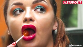 LUSTFUL HOSTEL - Small Nympho Daphne Klyde Screws The Receptionist Full Scene