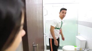 Petite titted, Latin brunette with tattoos likes to ride rock hard dongs until she cums