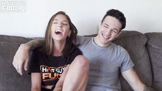 Jayden is fucking a sweet teen brunette with a tight, moist pussy and listening to her moans