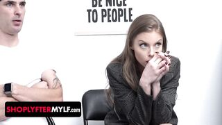 Shoplyfter Mylf - Hot Step Mom Britney Amber Swallows Officer's Giant Cock In Front Of Her Step Son