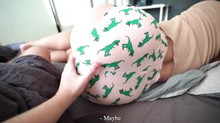 Big Ass Step sister in short shorts hints at sex