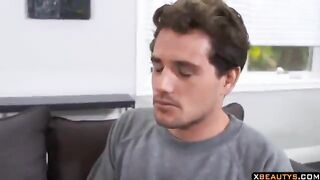 Insatiable brunette milf with big, firm melons is riding a goth hard knob on the floor