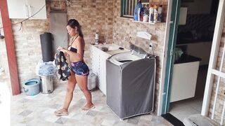 I came inside the ass of my neighbor's hot wife who was laying out raiment in the backyard!