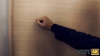 DEBT4k. Innocent borrower pays debt by arranging group sex for lender