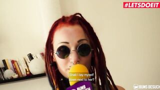 BUMSBESUCH - Sexy Lesbian Porn Star Jezzicat Surprises And Screws Lucky Hottie - LETSDOEIT