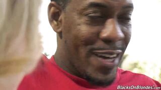 Riley Reign is having an interracial 3-some with two black boys, in the living room