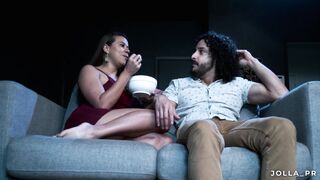 This Stud made me squirt in the private video theater and almost got caught