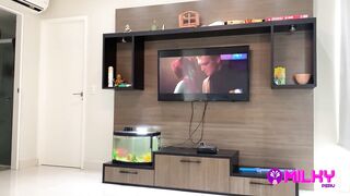 My niece is a very horny golden-haired, this playgirl seduces me with her huge bazookas and delightsome ass whilst this sweetheart cleans the house - Melissa Lisboa