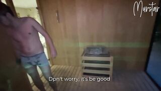 Risky blow job in hotel sauna.. I suck STRANGER