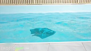 DEVIANTE - Latin Honey lifeguard with big tits Sheila Ortega saves a big ramrod from drowning so her wet snatch can get deep creampie orgasm