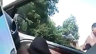 Car Dickflash Black Mature