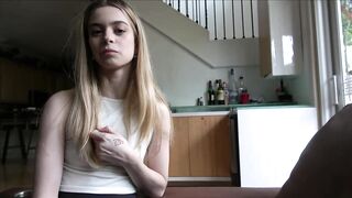 Molly Little is a ravishing golden-haired dick teaser with tiny boobs who likes to please men
