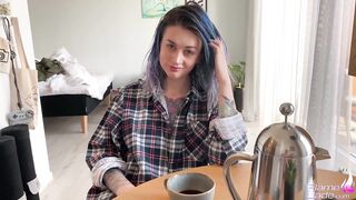 Young Housewife Loves Morning Sex - Cum in My Coffee