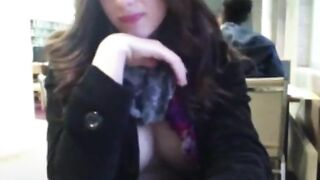 Sexually Lewd college hottie masturbating in public!